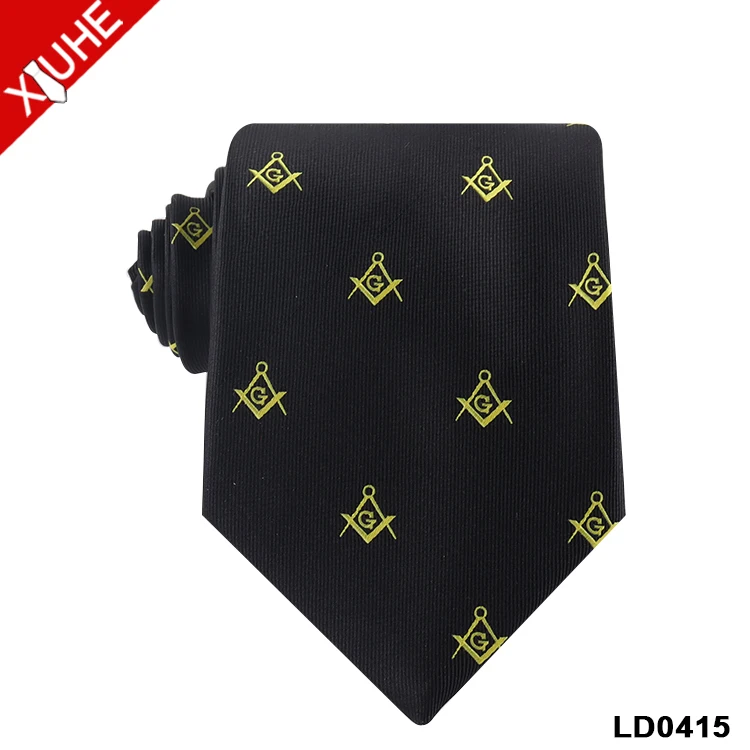 Custom Ties Navy Blue Black Mens Necktie Jacquard Logo Custom Polyester Ties