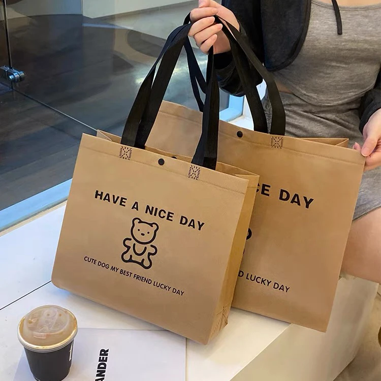 Eco Friendly Custom Logo Garment Cloths Non-woven Reusable Grocery Shopping Tote Bags Non Woven Bag