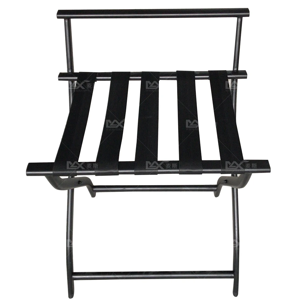 MAX-LR21 Black metal stainless steel hotel supplies foldable luggage stand for room