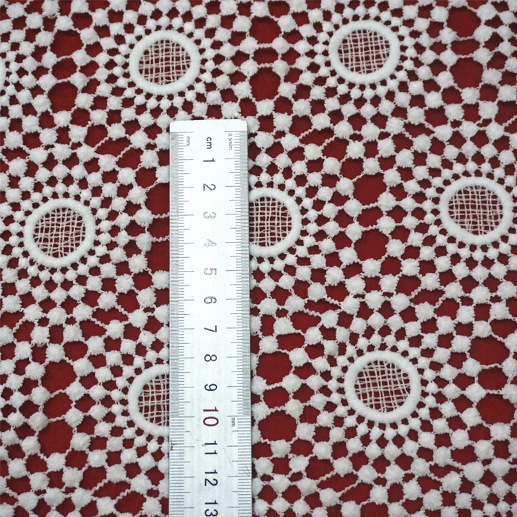 High Quality Cheaper water soluble 100% polyester materials Customized Fashion Guipure lace dress Fabric