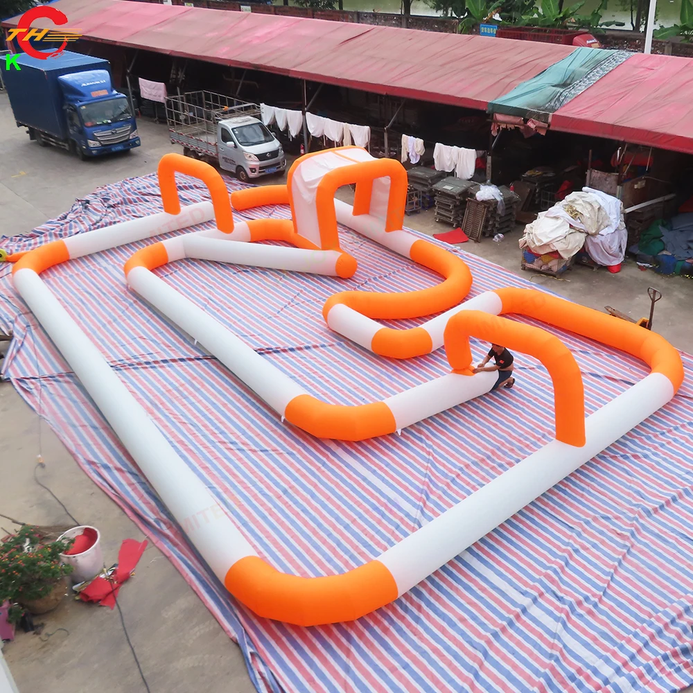 Premium 15x10m Orange Inflatable Air Track for Exciting Car Race Events with Free Shipping on  International