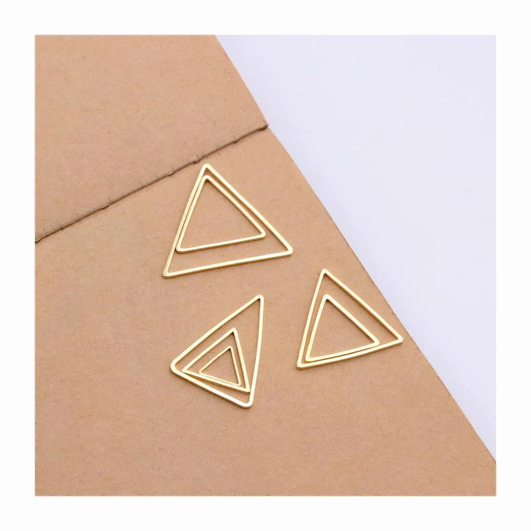 diy jewelry findings brass copper hollow triangle frame gold silver pendant plated geometric accessories for earrings making