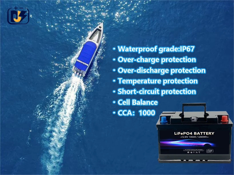 low maintenance 100Ah LiFePO4 Car Start Battery Start-stop high cranking Amps 10 years life LFP car battery