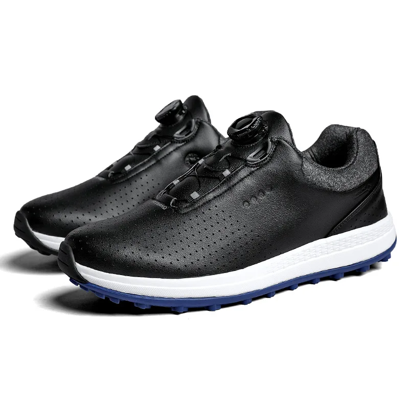 Manufacturer Wholesale Professional  Mens Leather Spike-less Rubber Premium Zapatos De Sepatu Custom Golf Shoes
