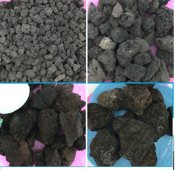 Hot selling landscape pebble stone black lava stone pebble