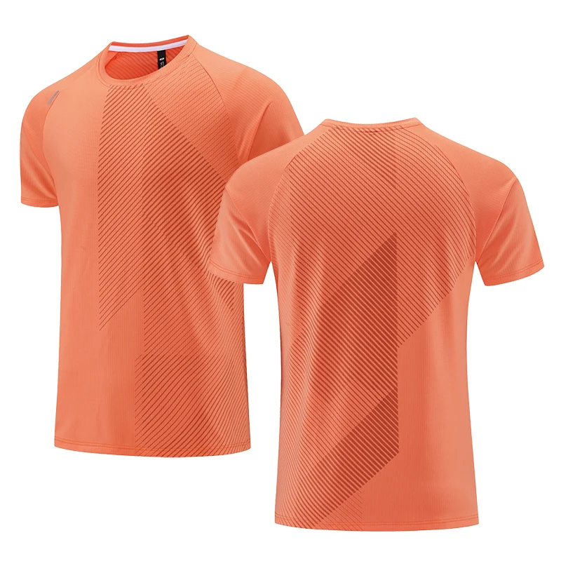 High Quality Quick Dry Men Running Short Sleeve T-shirt Gym Sports Tops Breathable Casual Jogging Mesh T-shirts
