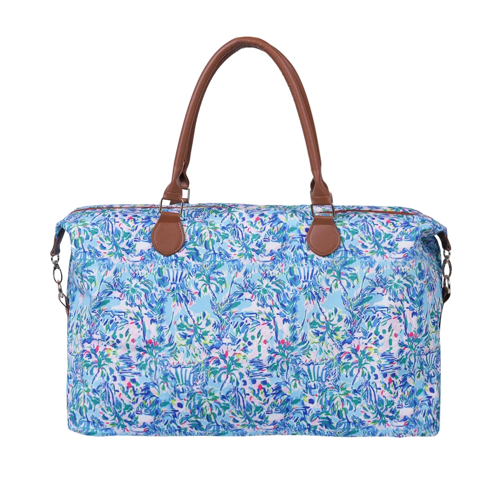 
Drop Shipping Lily Cabana Cocktail Ladies Women Canvas Travel Weekender Overnight Carry-on Shoulder Duffel Tote Bag 