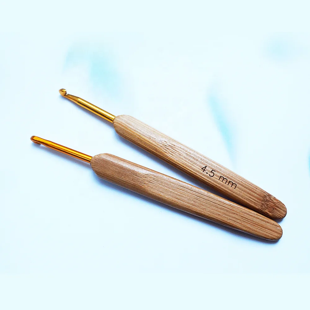 RuYi 8 шт алюминиевый набор крючков для вязания крючком бамбуковые ручки прочные спицы DIY Швейные Инструменты