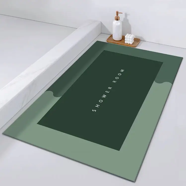 Customized diatom PVC bathroom super absorbent anti slip bath mat