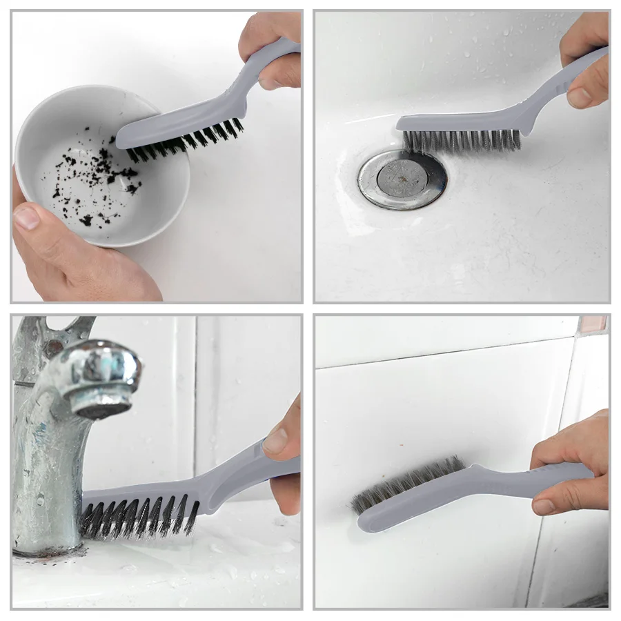 ROLLINGDOG STANDARD 90089G Synthetic Filament Brass Stainless Steel Wire Plastic Handle Cleaning 3pc Multi-Purpose Brush Se