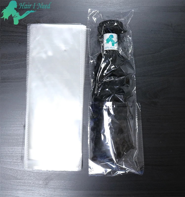 Plastic Bag Transparent PE Clear Poly Bags for hair Weave Wpp Self Adhesive Tape Seal