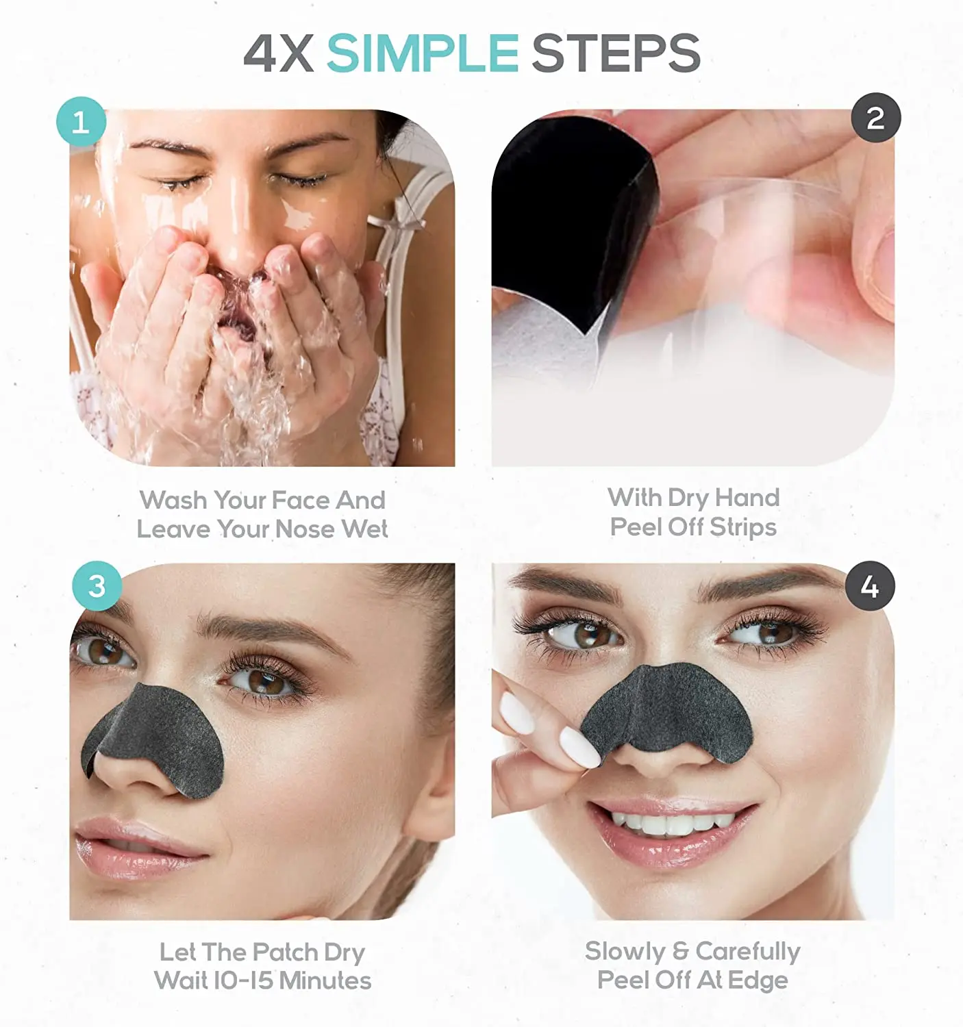 Charcoal Blackhead Remover Pore Strips for Face Nose Pores