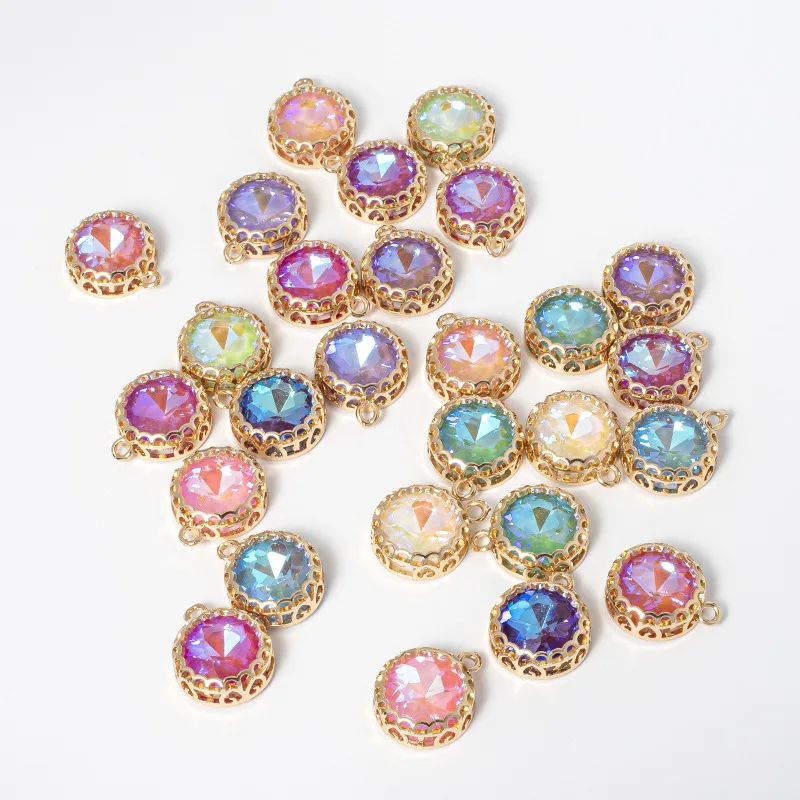 Popular Heart Square Diamond Mini Cute Micro Inlay Red Zircon Charms Crystal Jewelry Pendant for Earrings Bracelet Necklace