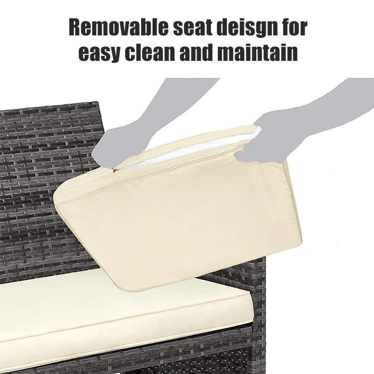 EMERSON Bistro Sets Woven Rattan Patio Conversation Furniture Sets Leisure Rattan Sofa Set Wicker Rattan Furniture