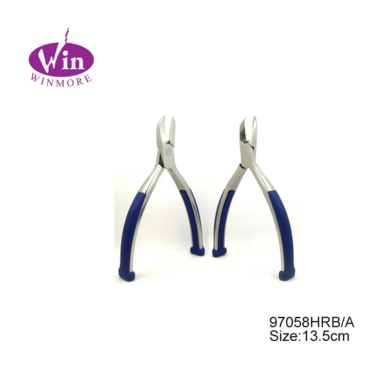 nail pedicure nipper stainless steel inside spring rubber handle pedicure cutter