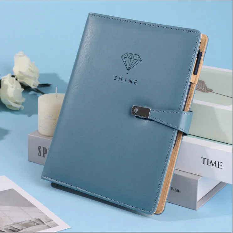 Factory Creative A5 Loose Leaf Notebook Gift Box Set Business Sheepskin Magnetic Buckle Notepad Office Stationery Custom Logo