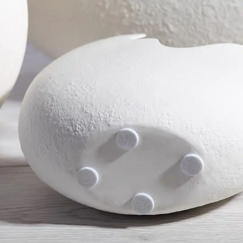 nordic modern model room living room decoration house decoration interior arrangement white unique egg shape ceramic vase