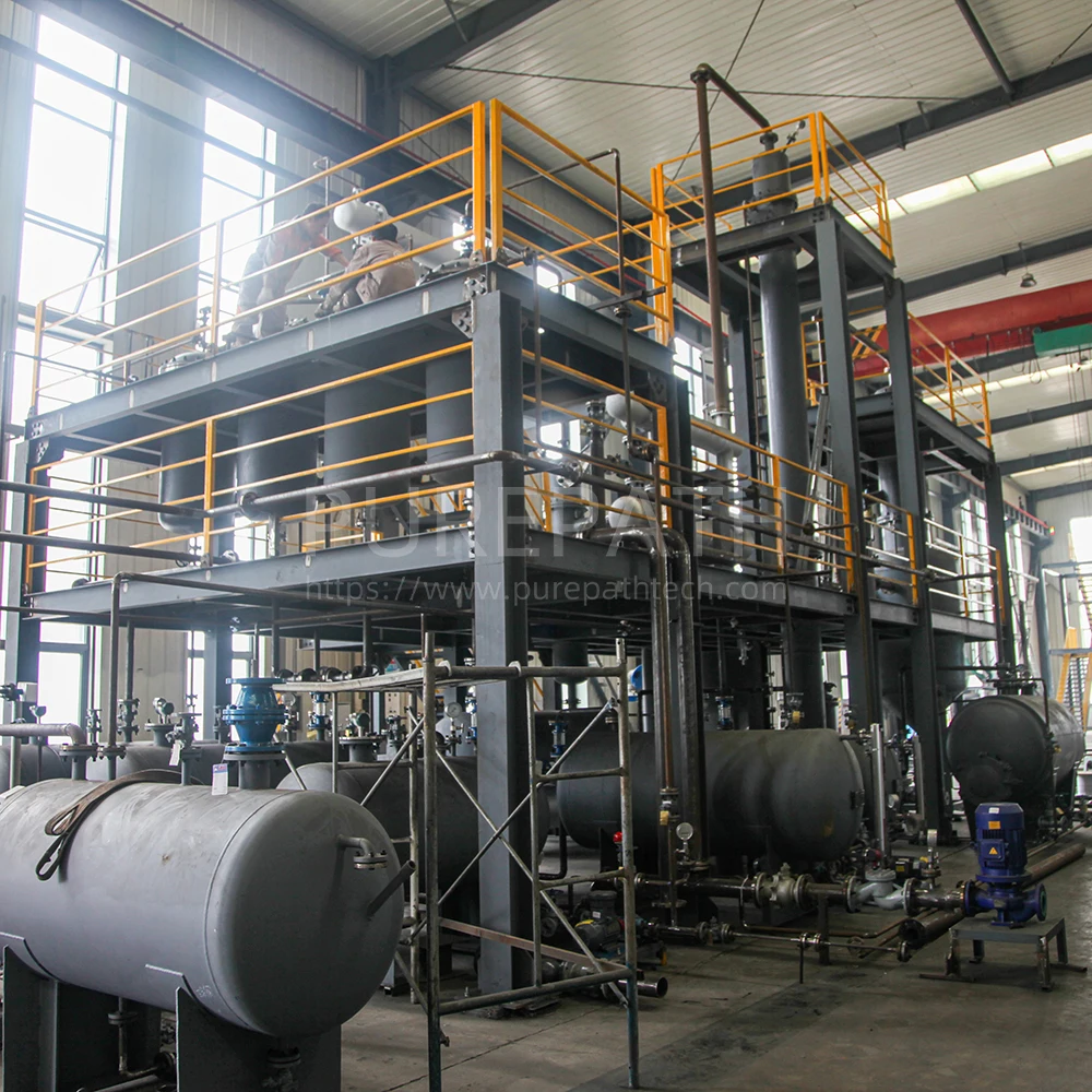 Waste/Used Lubricating Re-refining Plant Utilized Wiped Film Evaporation to API Group 1 Standard Base Oils