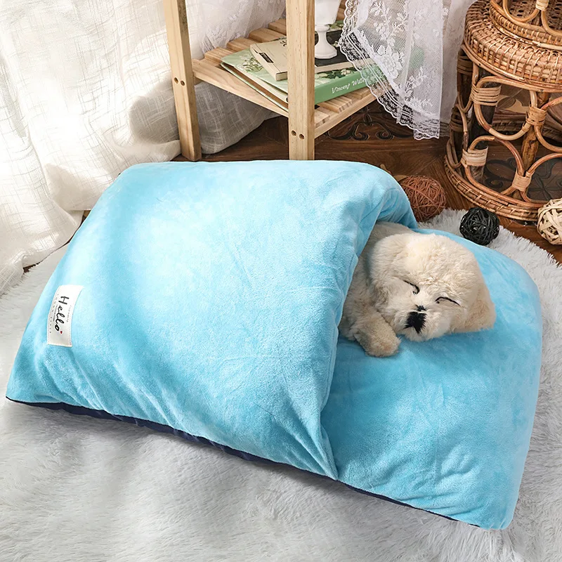 Fashion hot Plush Dog Bed Crystal Skin-friendly face Warm Round Half Pack Cat Nest Deep Sleep dog kennels