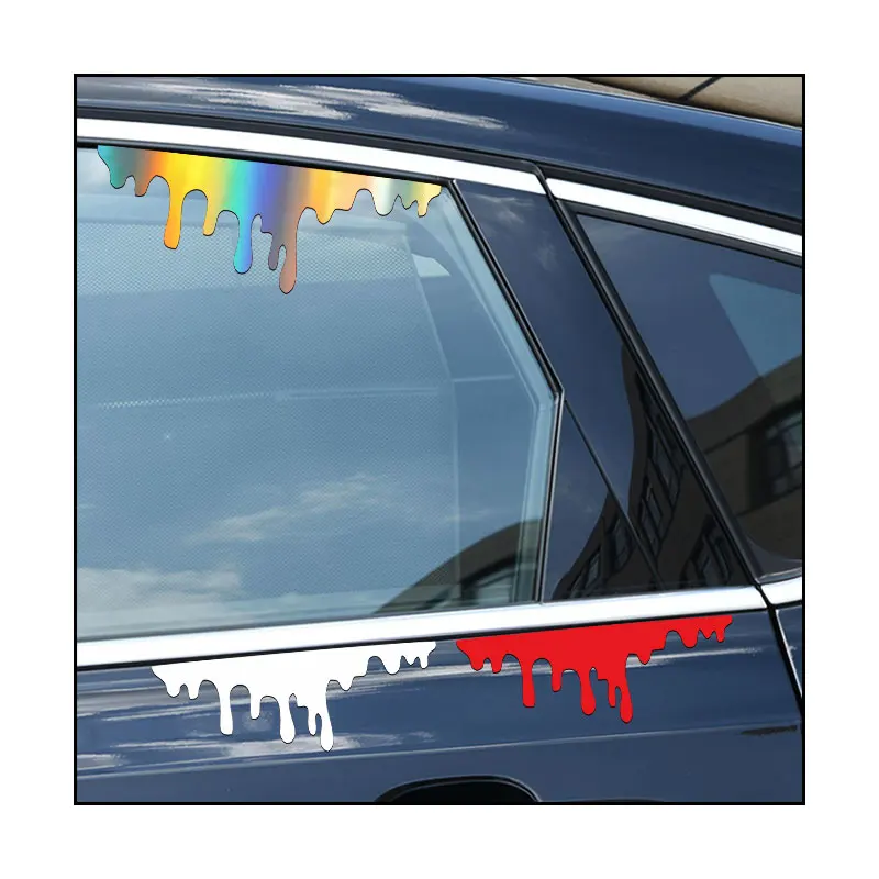 2PCS Horror Blood Drop Graphic Car Sticker For BMW Mercedes-Benz Modern VW Kia Opel Renault Decal Bumper Vinyl Decal accessories