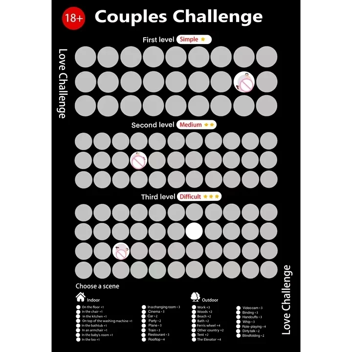 100 Things  Adult Sex Scratch Off Poster for Love Game Playing Date Night Scratch Poster Creative Gift Party Games for Couple