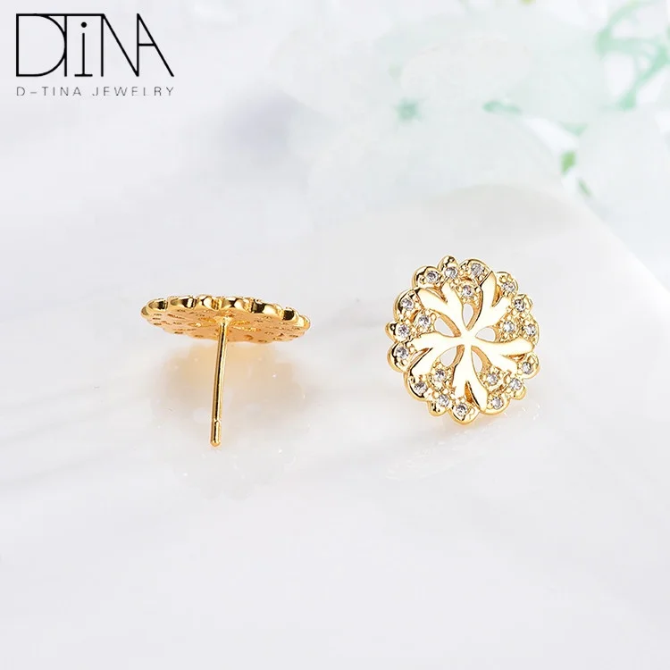 DTINA 2019 Trends Chrysanthemum Flower Sketch Jewelry Set With Stones For Ladies