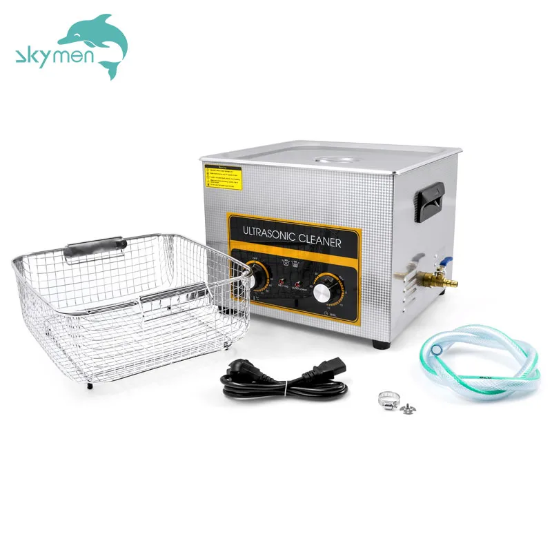 Skymen Benchtop Industrial Mechanical Heater Ultrasonic Cleaner 15L lab instrument and engine  part Cleaner