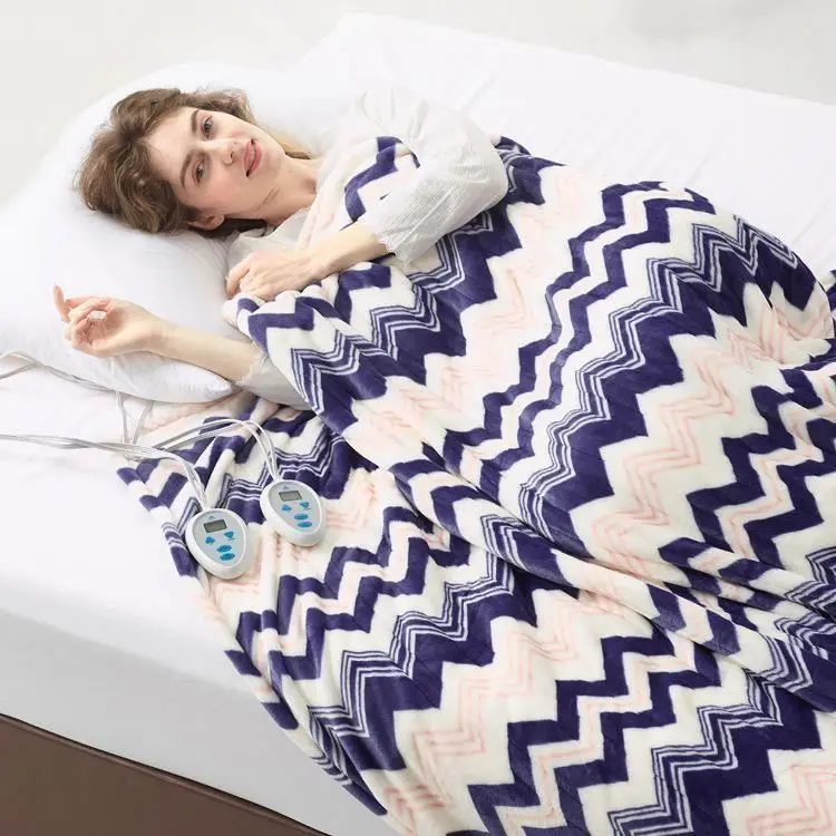 OEM & ODM Home Rectangular Printed Blue heater blanket electric