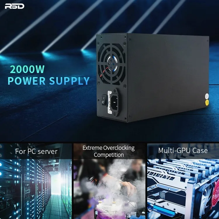 Блок питания 2400 Вт atx psu с поддержкой графической карты компьютерная