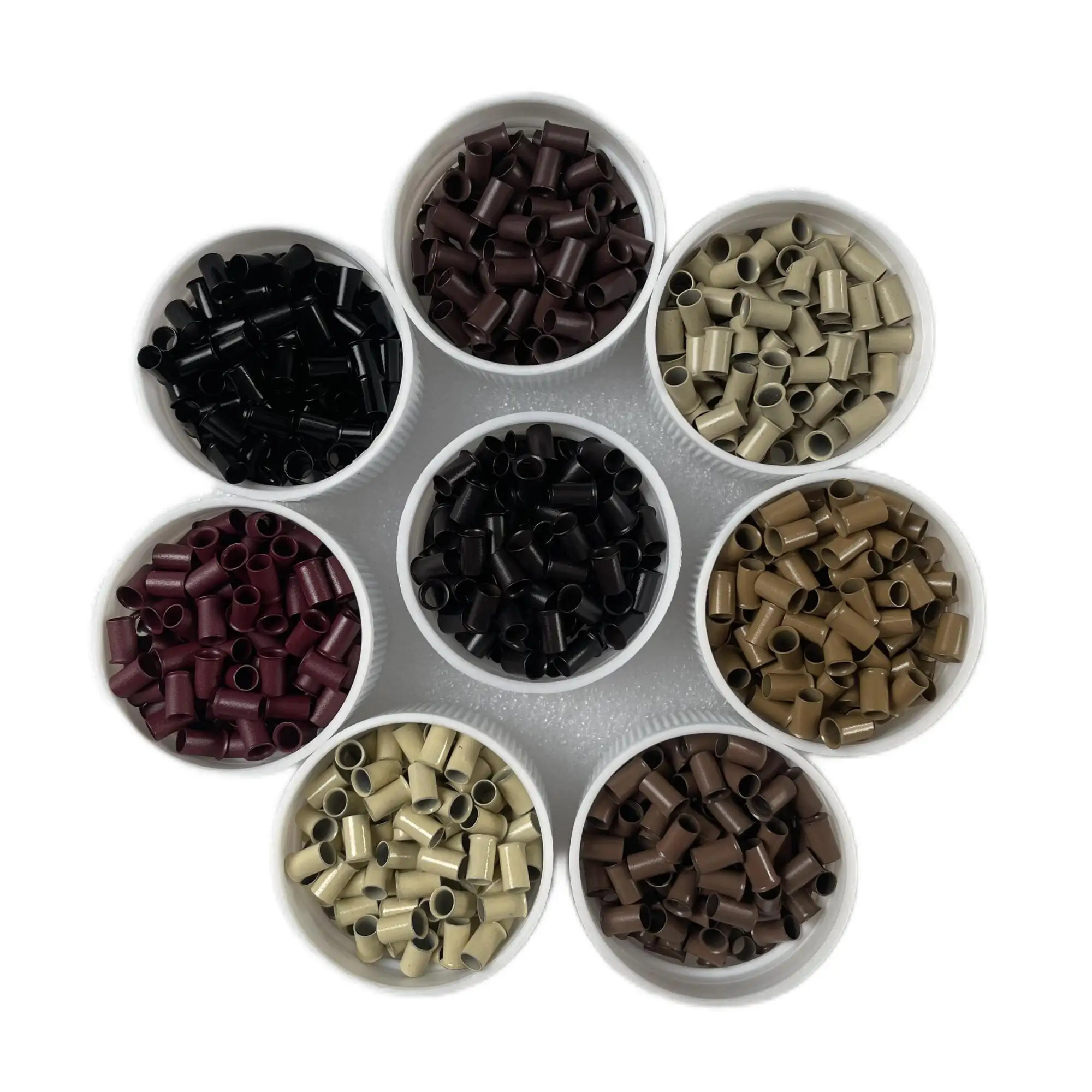 4.0x3.6x6.0mm flared copper tube Euro Locks Beads Rings Links for hair extension