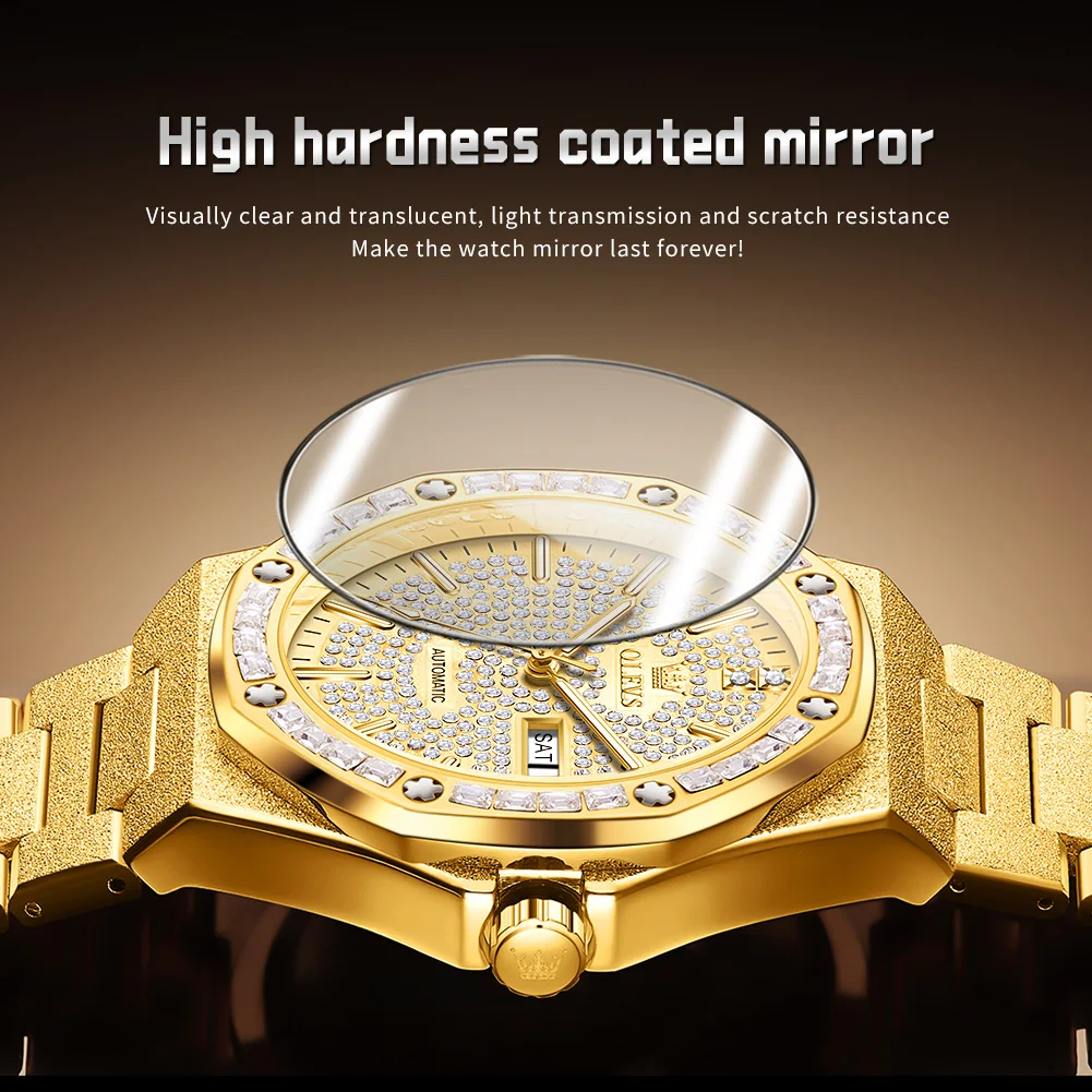 OLEVS 9803 exclusive Stainless steel band water resist Calendar bling Leisure watch new style shenzhen gents quartz watch