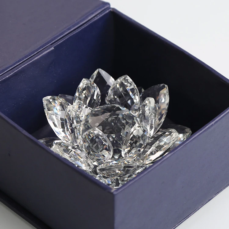 Religious Buddhism flower crystal glass lotus For Decoration