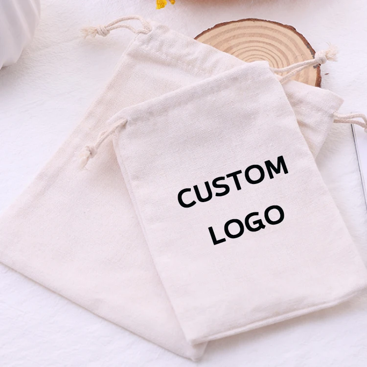 Eco Friendly Cotton Cheap Custom Tote Drawstring Packaging Bag, Drawstring Bag Packaging