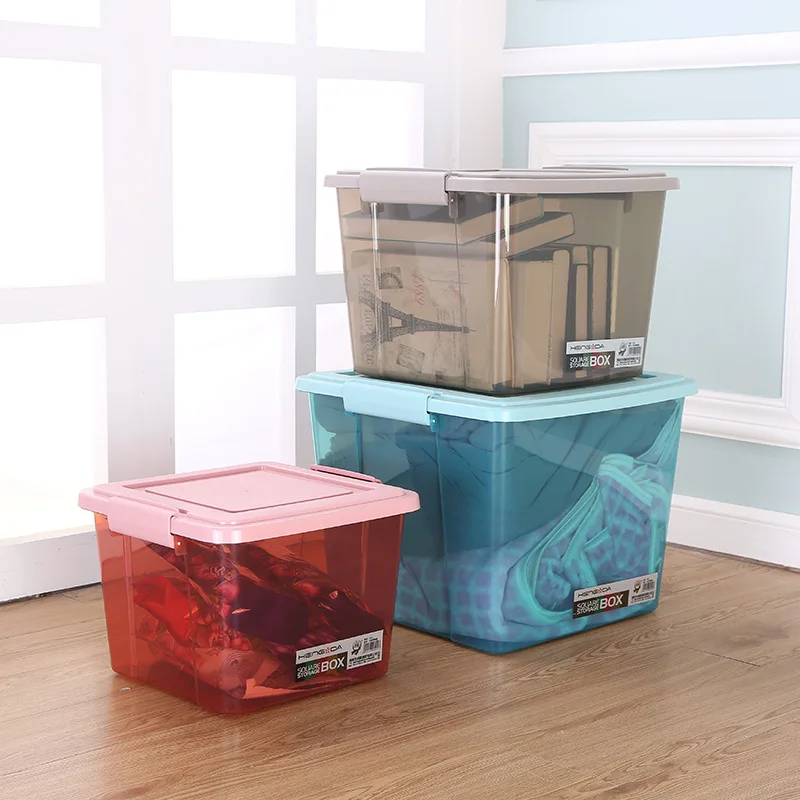 Multifunction Big Heavy Duty Clear Large Organizer Stackable Transparent Plastic Cloths Storage Box