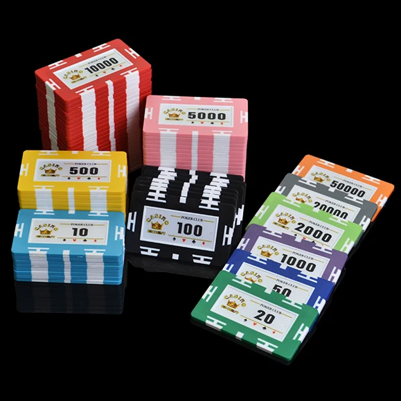 Custom Logo Rectangle 35g Poker Chips Solid Colored Rectangular Ceramic Clay Blank  Casino Chips Set