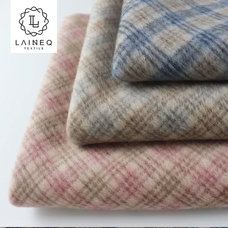 
fashionable double sided check/herringbone wool alpaca overcoat fabric 