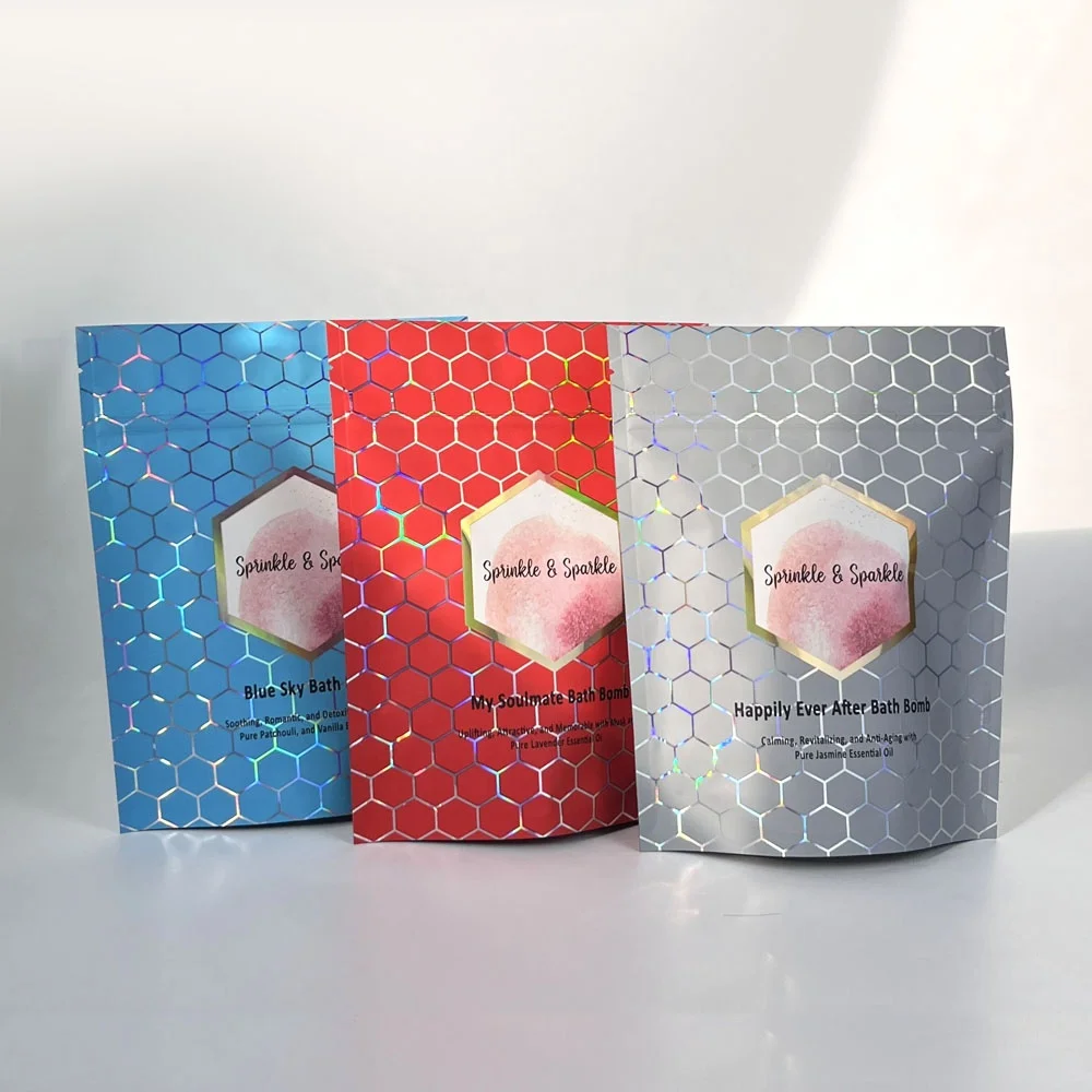 Stand Up Doypack Mylar Foil Pouches Bath Soak Body Scrub Packaging Bags Powder Zipper Bag