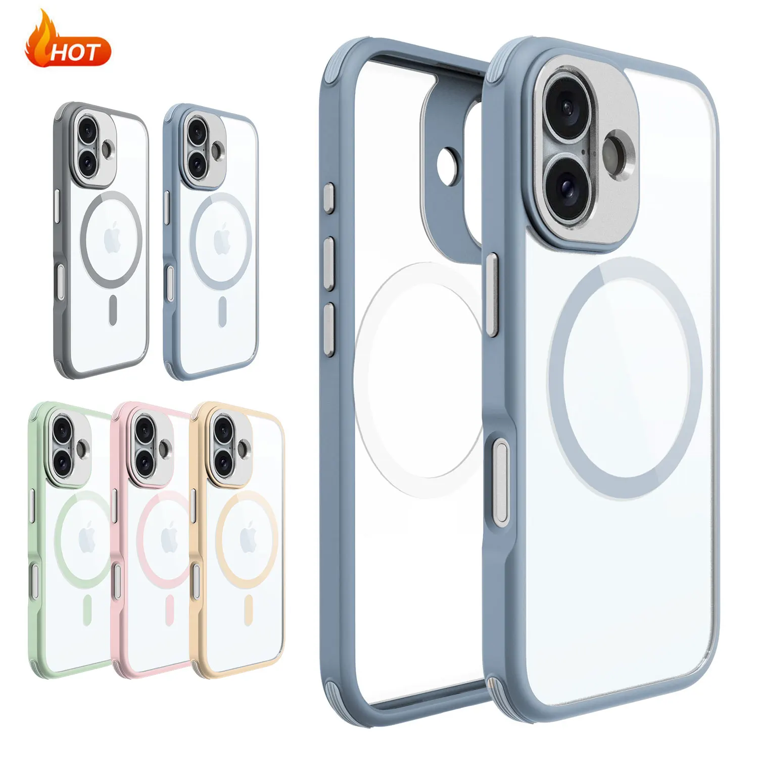 Luxury Anti Fall Air Cushion Clear Phone Case Magnetic Shockproof Suitable For iPhone 16 Pro