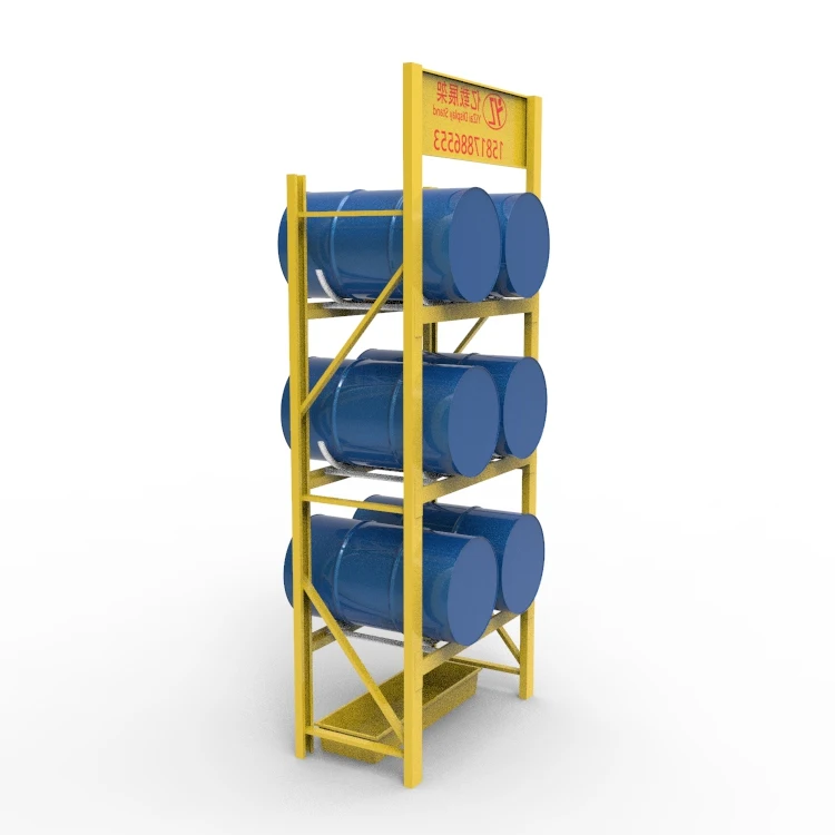 drum Oil display rack/ Metal drum Lubricant oil Shelf for 20L