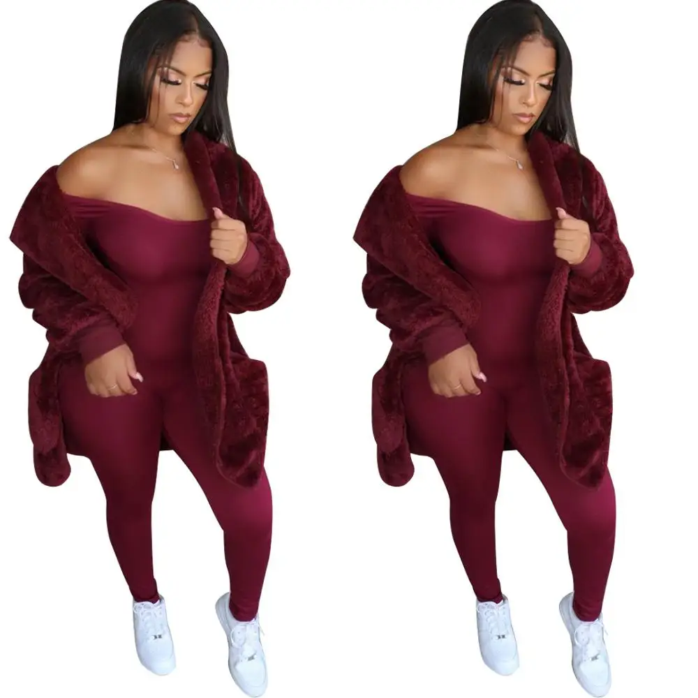 FM-YM8509 Women winter coats synthetic fluff long sleeved pocket hoodie faux fur coat