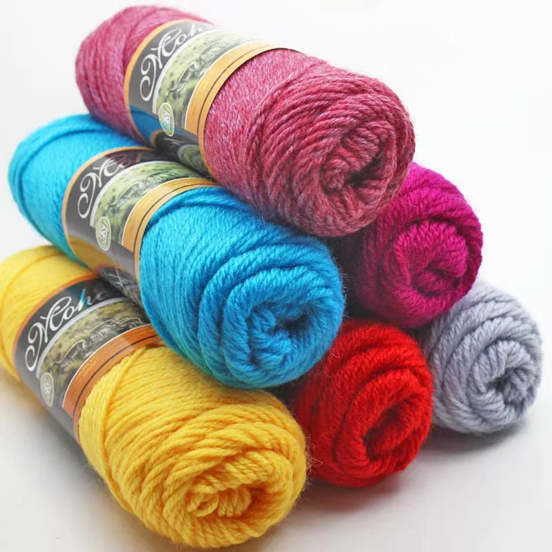 Manufacturers wholesale coarse wool line alpaca mohair needle knitting scarf coat line hand-braided mink wool yarn