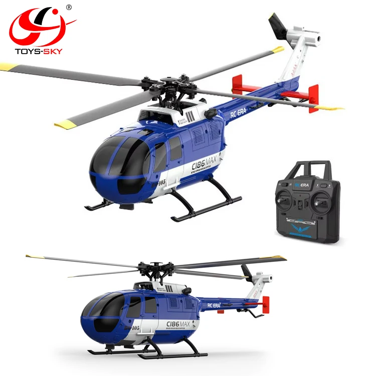 RC ERA C186MAX 2.4G 4CH 6-Axis Gyro Optical Flow Localization Altitude Hold Flybarless Single Blade RC Helicopter RTF