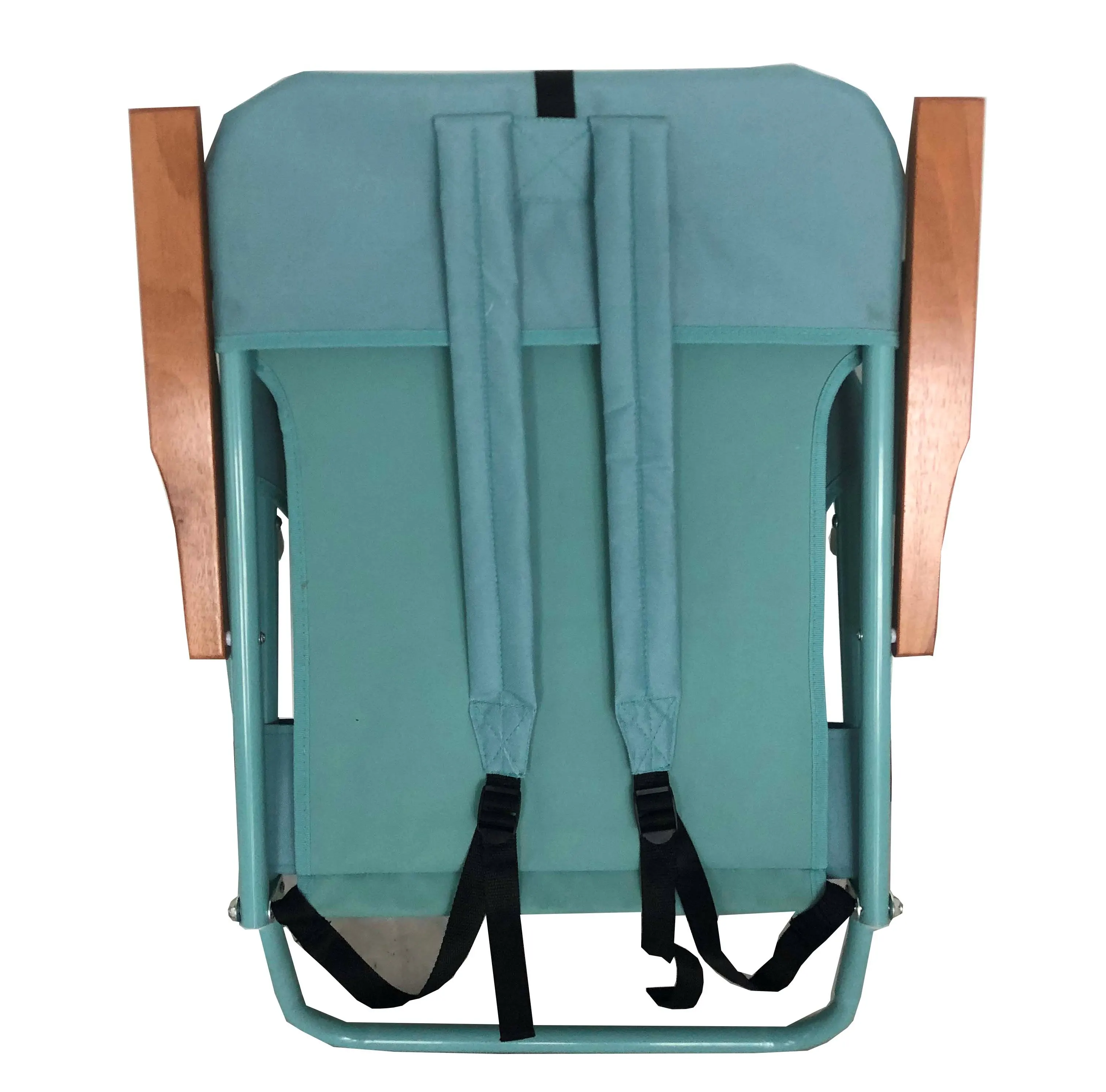 
durable backpack steel frame easy carry folding beach chairs outdoor picnic camping compact furniture with wood armrest 