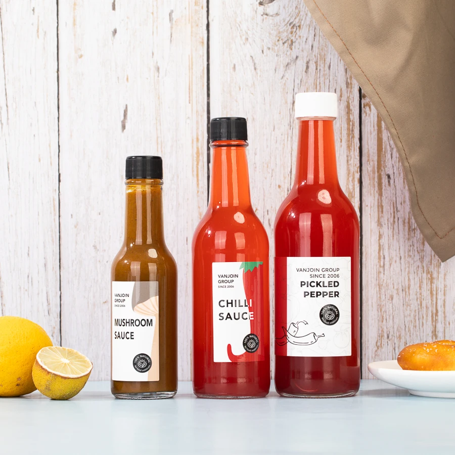 3 oz 5 oz 8 oz 12 oz 90 ml 150 ml 250 ml 350 ml Clear tall hot sauce glass bottle round for chili tabasco sauce