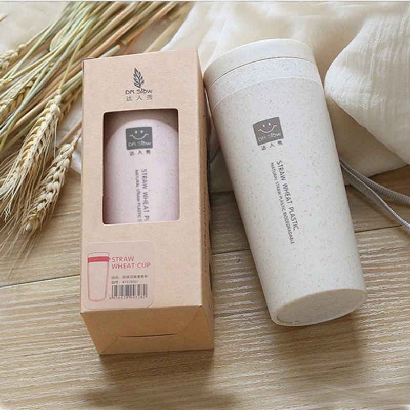 
Brief gift water mug, biodegradable reusable eco-friendly wheat straw fiber water bottle 