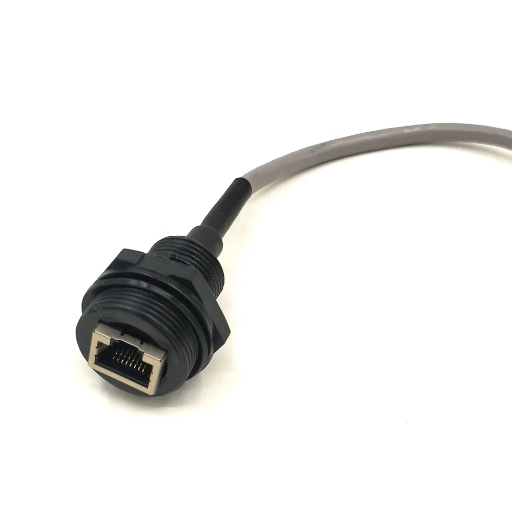 M25 CAT5E waterproof RJ45 Ethernet Connector Panel Mount With Pigtail Cable Outdoor L 25cm