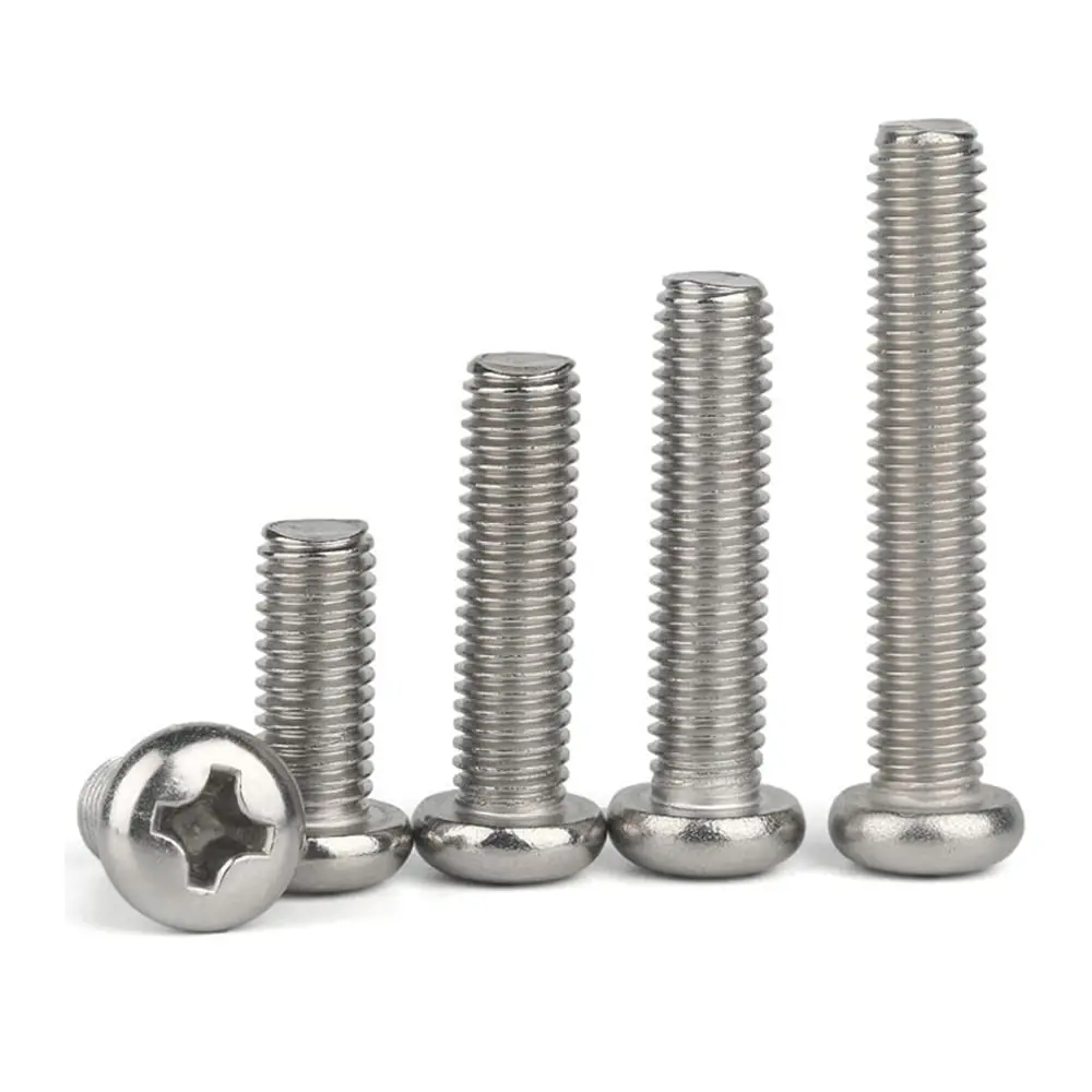 Factory Direct Sale High Quality DIN7985 Stainless Steel 304 Cross recessed raised pan head cheese head screws 1000pcs/bag
