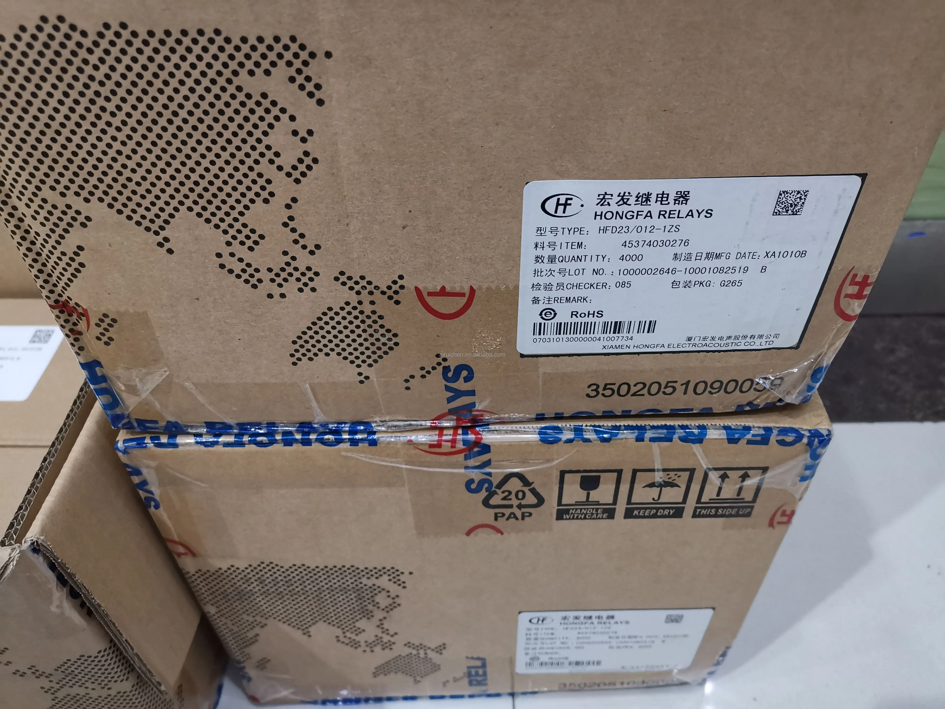 Xiamen Hongfa Relay 2A SPDT 12VDC HFD23 Subminiature PCB Highly Sensitive HFD23-012 HFD23-012-1ZS Signal Relay