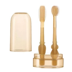 Silicone toothbrush 1 set of newborn tooth care baby brush 360 degree cleaning tooth care baby brush tongue set