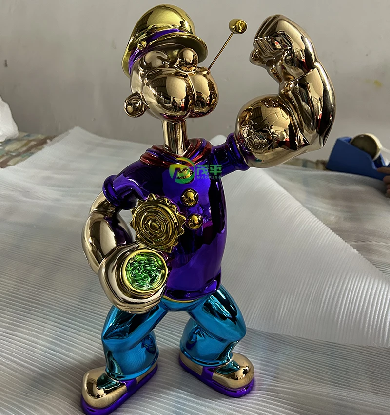 Home Decor Metal Crafts Life Size Resin Toy Popeye Pop Art Sculpture Fiberglass Popeye The Sailor Figurine Sculpture